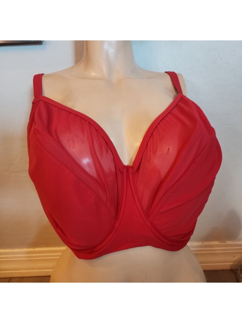 Curvy Kate Red Bikini Top 38K Underwire Lined swimwear